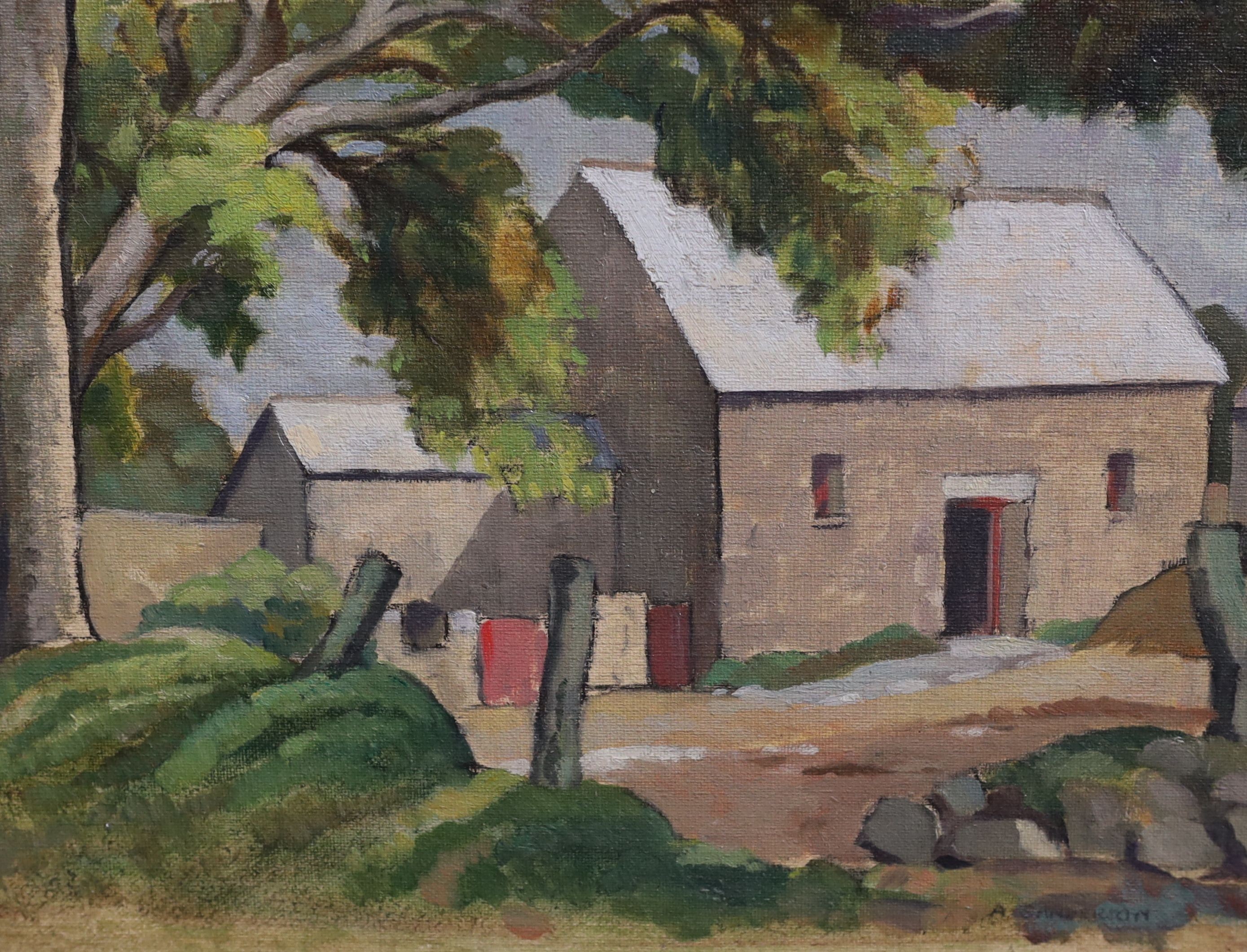 Archibald Sanderson (1900-1971), Farm Buildings, Dyfed and Pembrokeshire, pair of oils on canvas board, 29 x 39cm